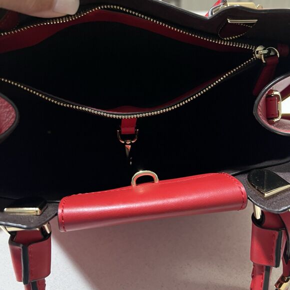 Red Leather Women’s Michael Kors Bowling Bag Jetset Medium - Picture 5 of 7